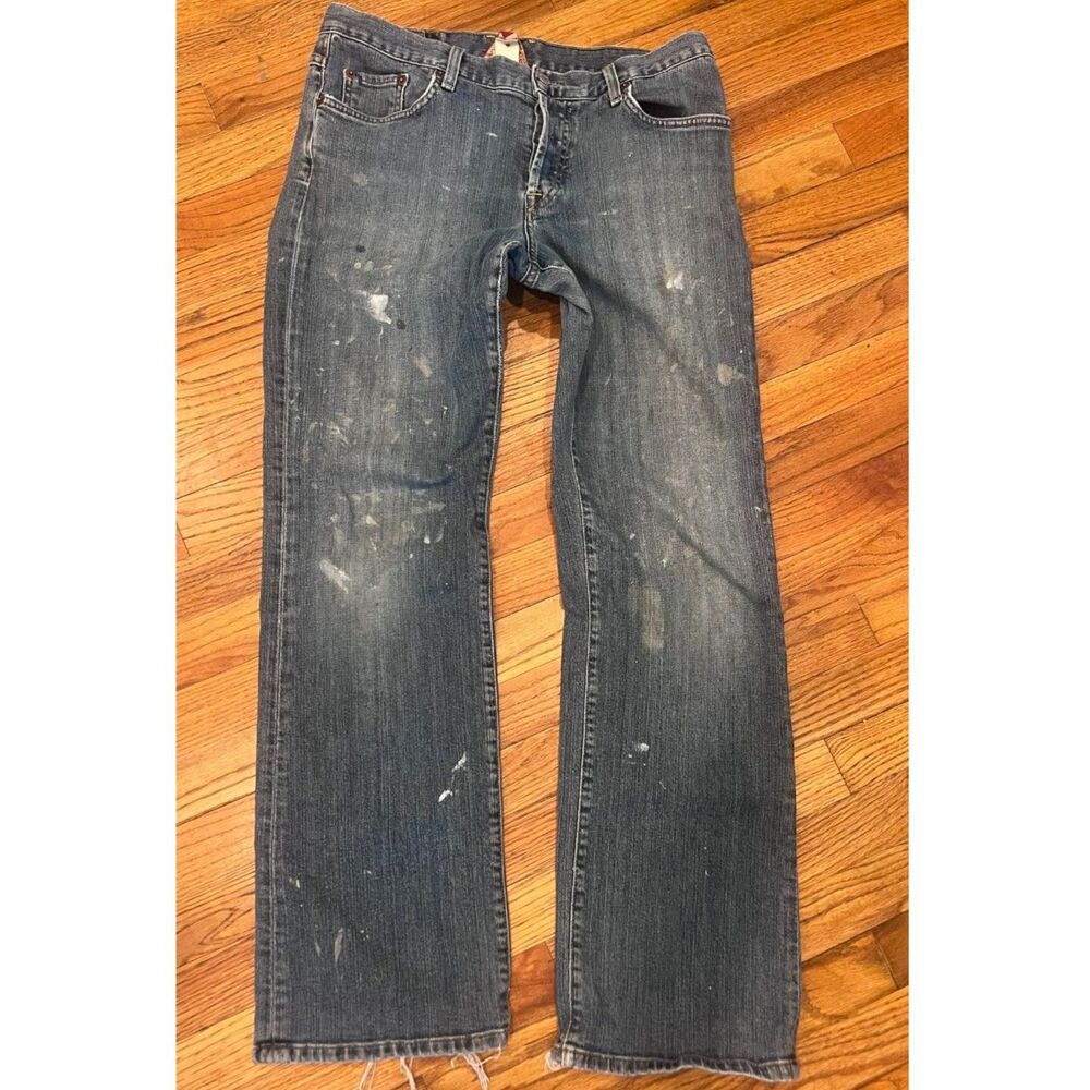 Vintage Lucky Brand Easy Rider Jeans Made in USA - Size 12/31 - Paint Splatter